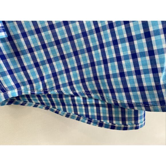 Chaps Blue & White Check Button Long Sleeve Shirt Boy’s XL (18/20) 40” Chest - Picture 5 of 7